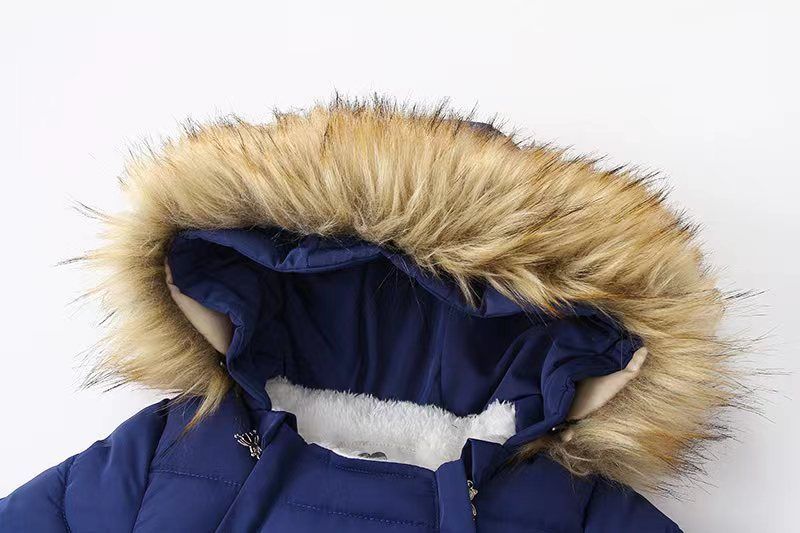 European-Style Baby Jumpsuit With Large Pockets – Fleece-Lined Winter Romper For Newborns & Infants (0-24M), Soft Polyester Hooded Onesie_voghion.com
