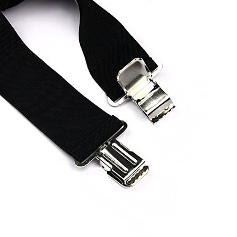Zhuoxinder Adjustable Men Elastic Clip-on X-Back Suspender Pants Wide Band Braces Strap-Black_voghion.com