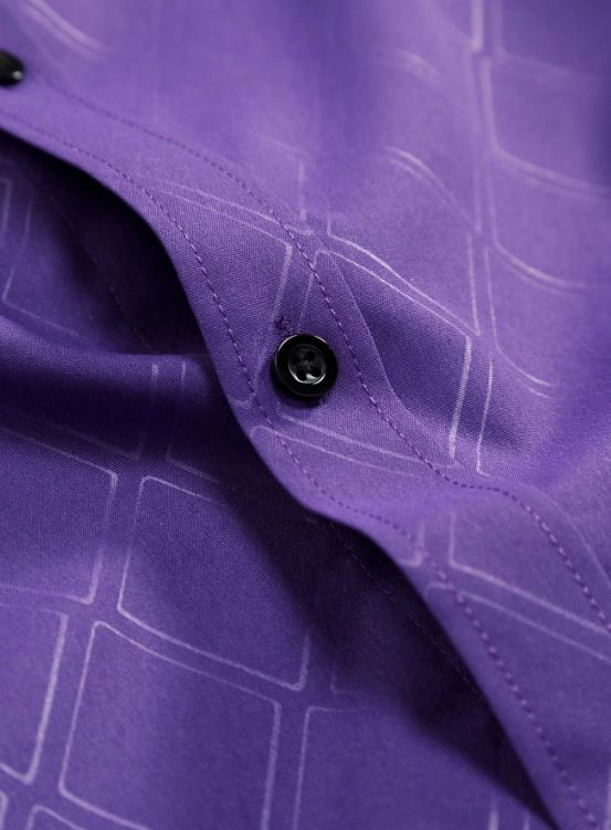 Camicia casual a quadri scuri a maniche lunghe da uomo_voghion.com
