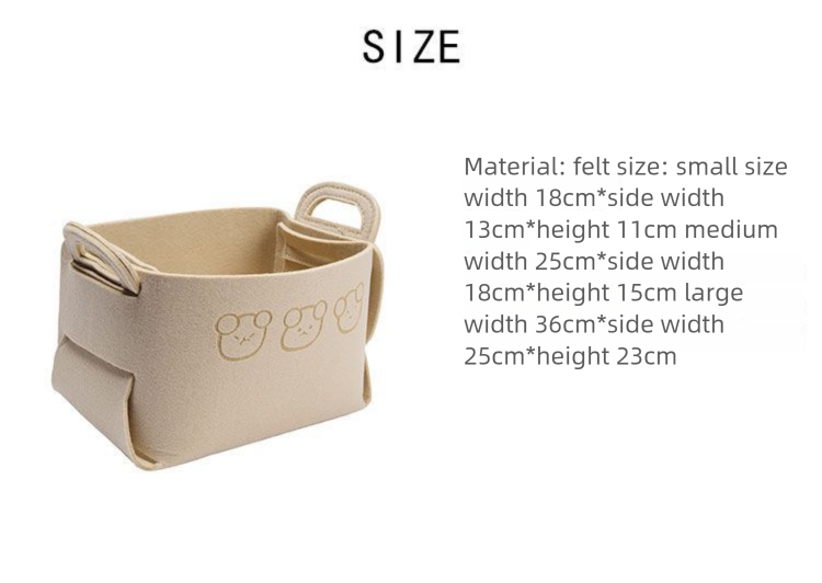 Bear Felt Foldable Toy Storage Bin Dirty Laundry Basket Desktop Organizer Box For Cosmetics And Snacks 2025_voghion.com