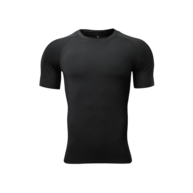 Basketball men's fitness suit, running quick drying t-shirt, short sleeved sports elastic round neck, breathable and_voghion.com