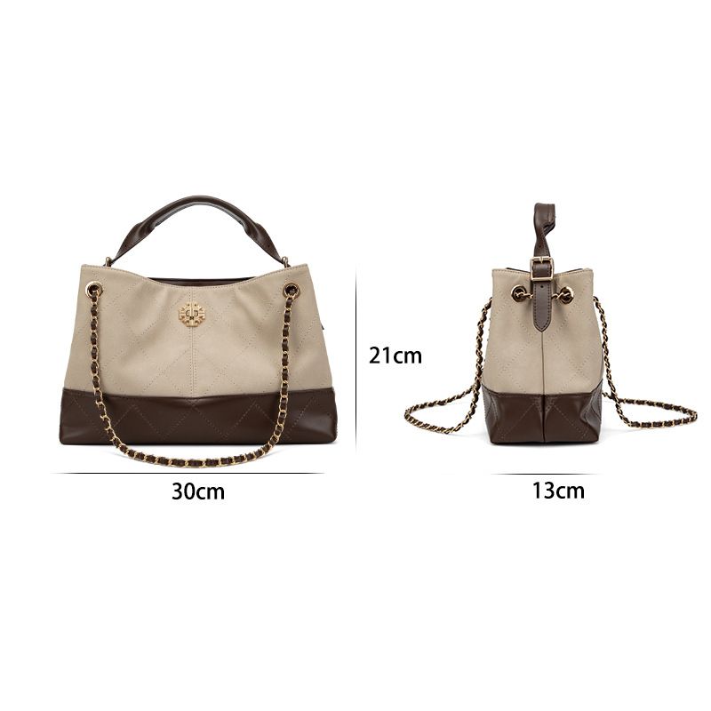 Women's Leather Quilted Tote Bag, High-grade PU Fabric, Designer Shoulder Chain Wallet, Large Capacity, Including A Gift Bear Charm._voghion.com