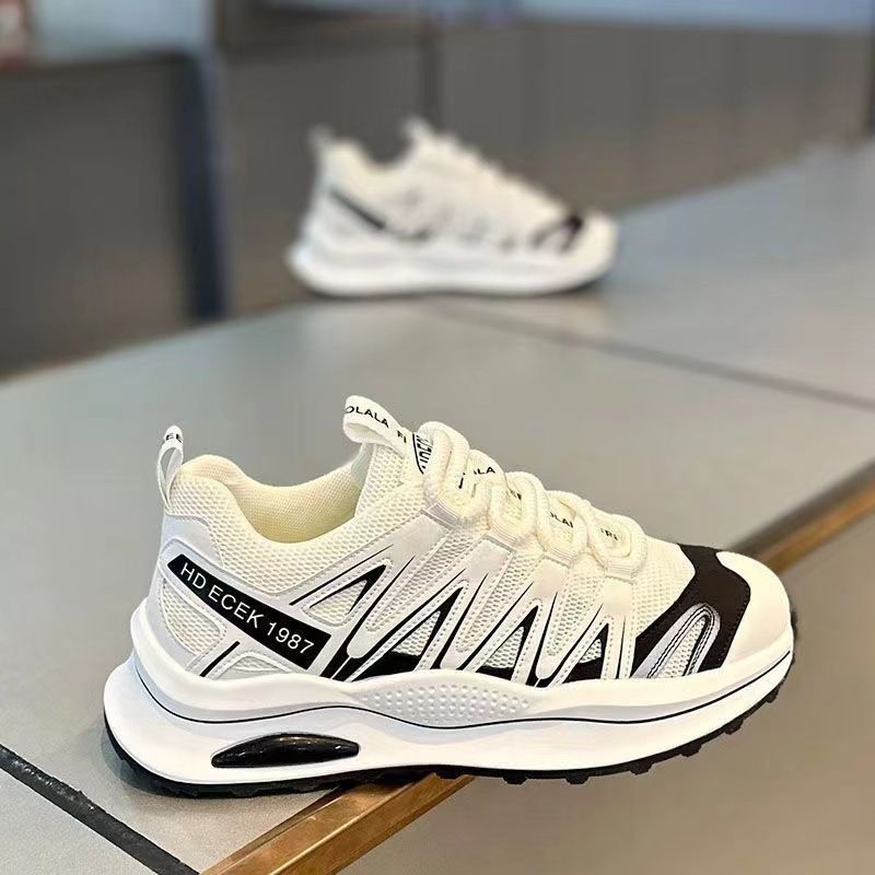 New Fly-woven Mesh Men's Sports Fashionable Breathable Versatile Soft-soled Dad Color Matching Trendy Casual Shoes_voghion.com