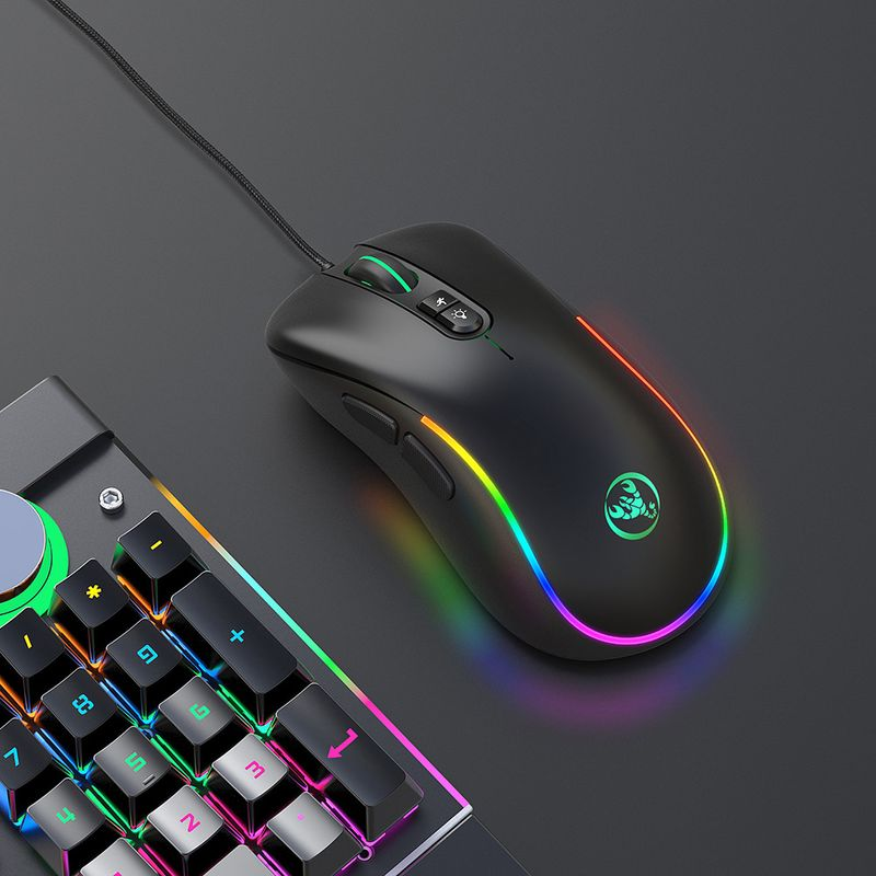 Xinweiqing Colorful Light Adjustable 6400DPI 7 Keys USB Wired Computer Laptop Gaming Mouse_voghion.com