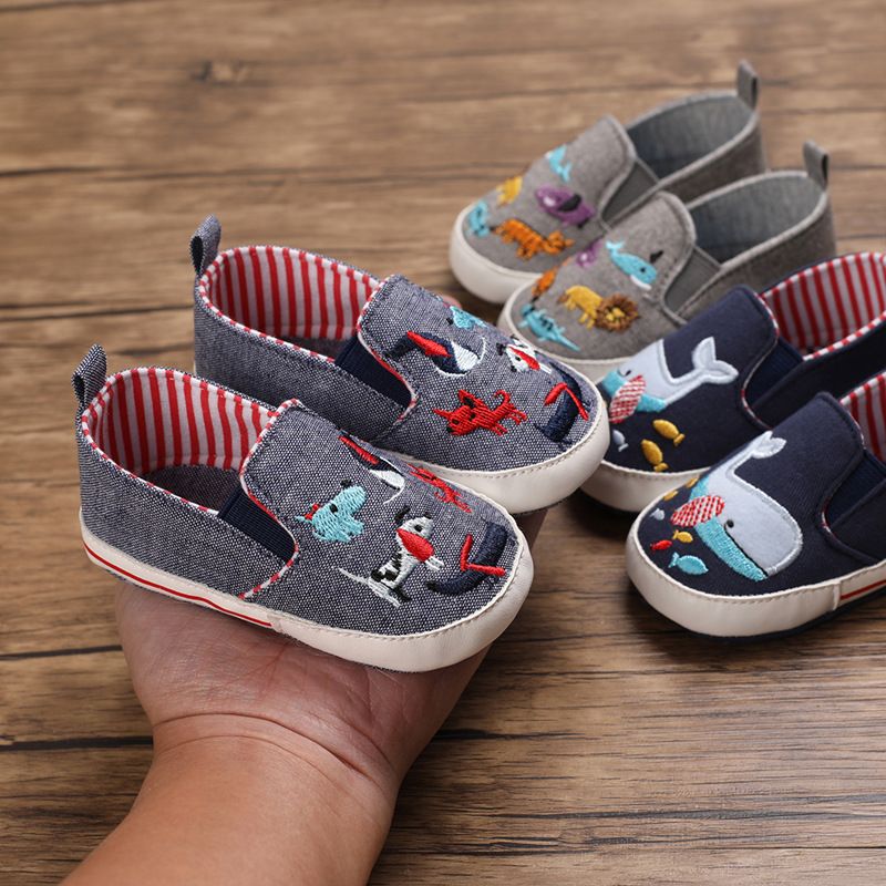 Mother & Kids Spring and autumn 0-1 year old baby cartoon canvas shoes_voghion.com