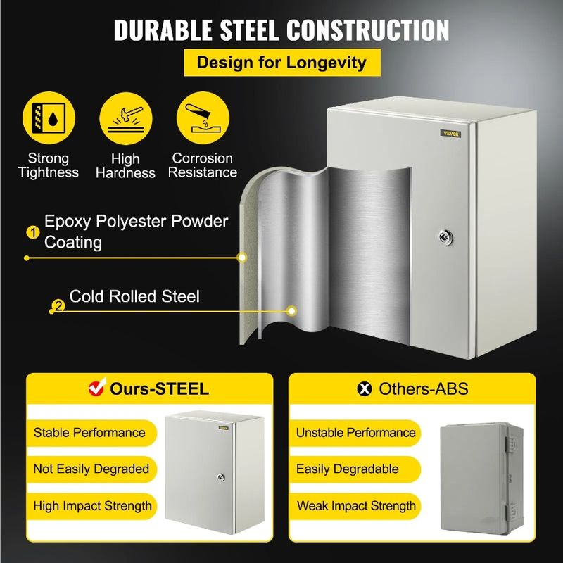 12 Juncti Outdoor Impermeabile Elettrico 8'' Interno 16 Acciaio Acciaio X NEMA 4X e Antipolvere Contenitore Elettrico NEMA IP66 X Box_voghion.com