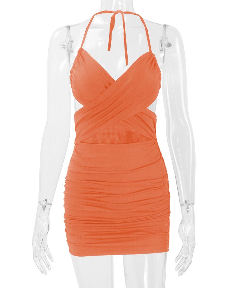 Vestito estivo da donna sexy snellente con scollo a V e tracolla, con borsa e fascia per i fianchi, 2025_voghion.com