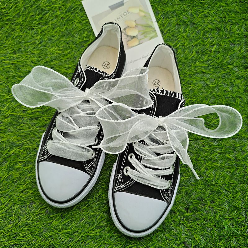 Lacci per scarpe in pizzo, nastro di lana di neve, lacci per scarpe in seta, adatti per capelli da balletto, fiocco di perle, corda per lacci per scarpe Dexun, un paio_voghion.com