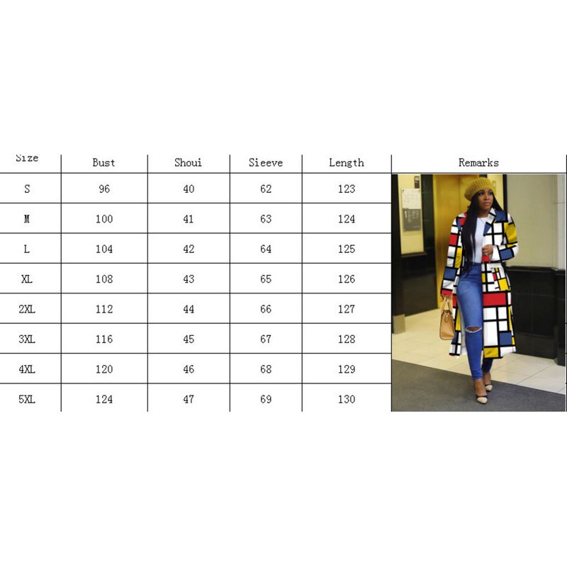 2021 Autumn Winter New Trench Plus Size Plaid Print Double-Breasted Turn-Down Collar Coat Women's Clothing_voghion.com