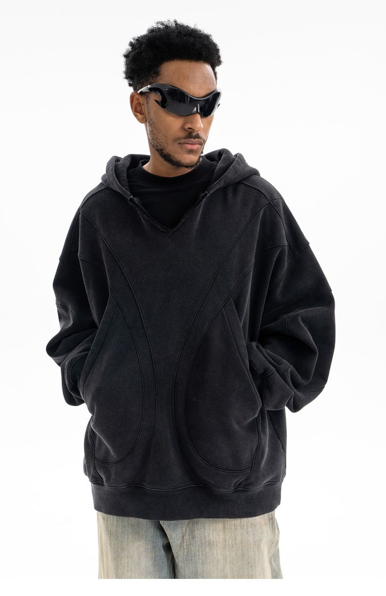 Moletom masculino retrô com efeito desgastado – 60% algodão, modelo oversized com estampa gráfica (preto, 3 tamanhos)_voghion.com