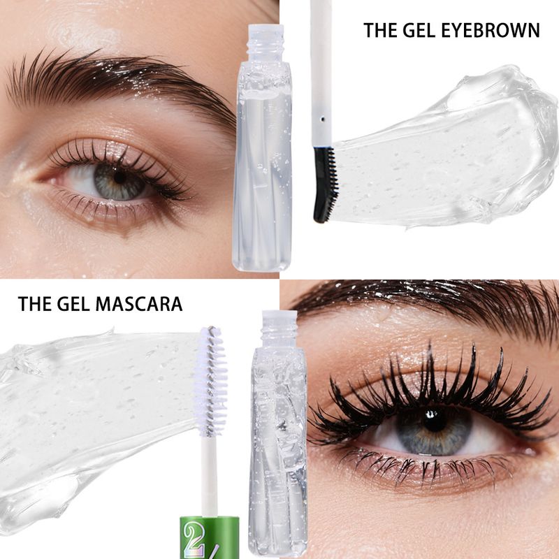 Mascara QICIY Mascara Trasparente Colla per Sopracciglia Mascara Due in Uno Doppia Testa Incolore Trasparente Wild Eyebrow Liquido Fissante per Sopracciglia_voghion.com