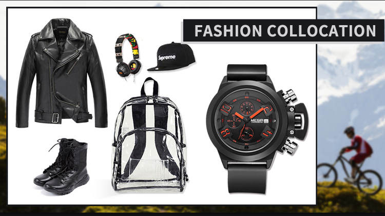 Black Silicone Quartz Luxury Sport Military Wrist es Men Waterproof Clock Chronograph Large Dial e_voghion.com