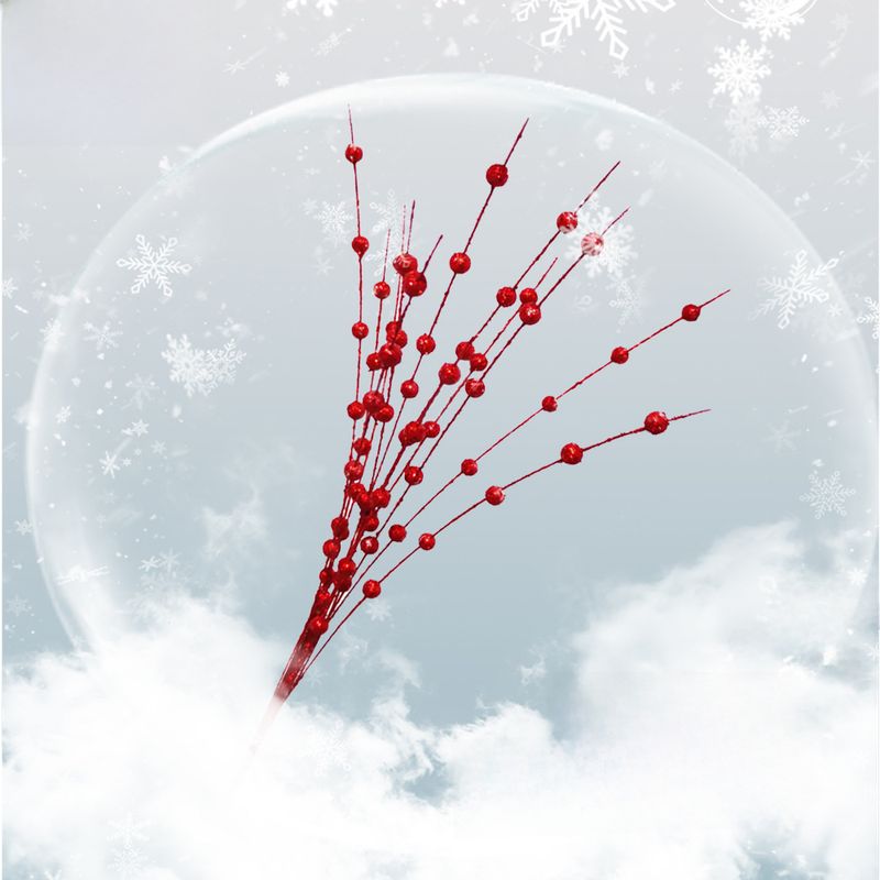 Chrëschtdekoratioun 43cm 12 Gabelen Goldpudderkugel Chrëschtbeemchenkranz Rattan Pailletten Goldpudder Beerenbëscher Spiisser_voghion.com