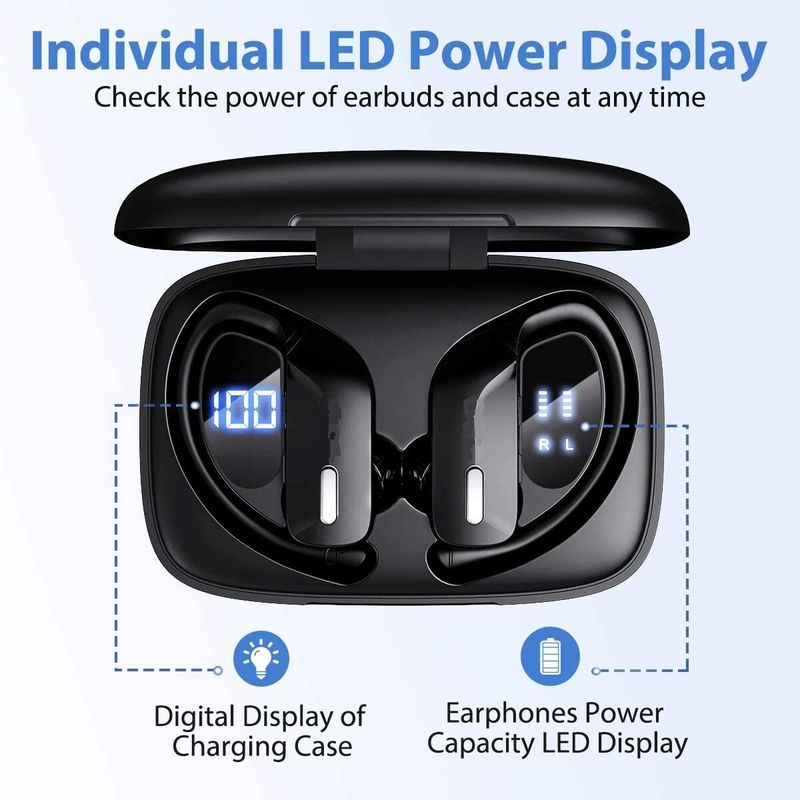 Drahtlose Bluetooth-Kopfhörer Sportkopfhörer Ohrbügel Laufen Ohrhörer Headset_voghion.com