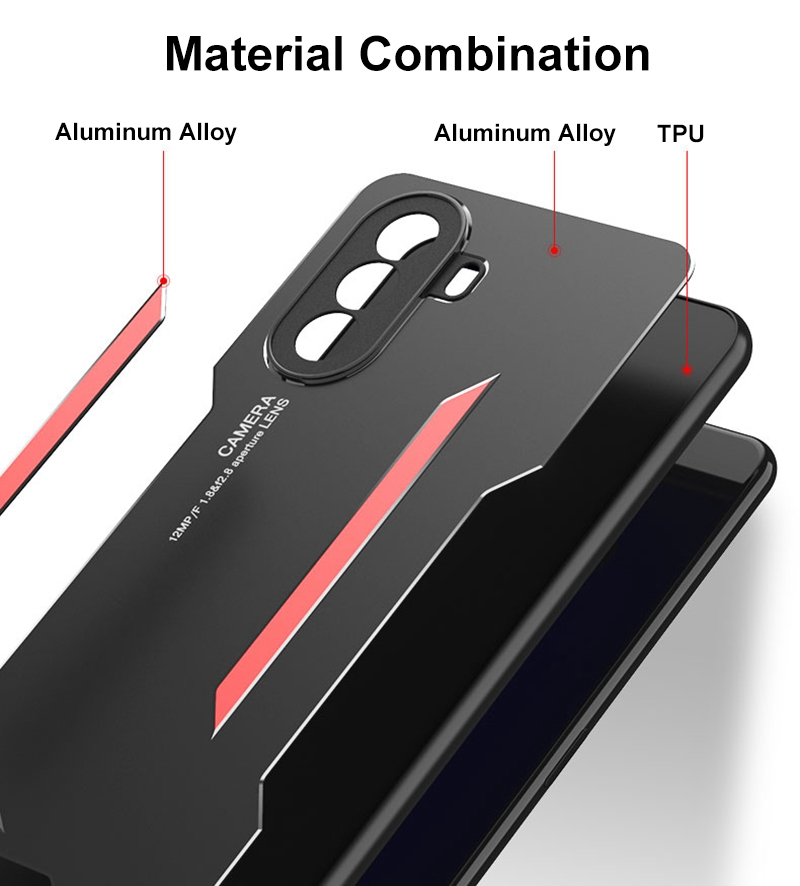 Custodia in metallo di alluminio per Huawei Nova Y70 Plus Y60 Custodia protettiva per cover posteriore rigida in silicone opaco per Honor Play Pla_voghion.com