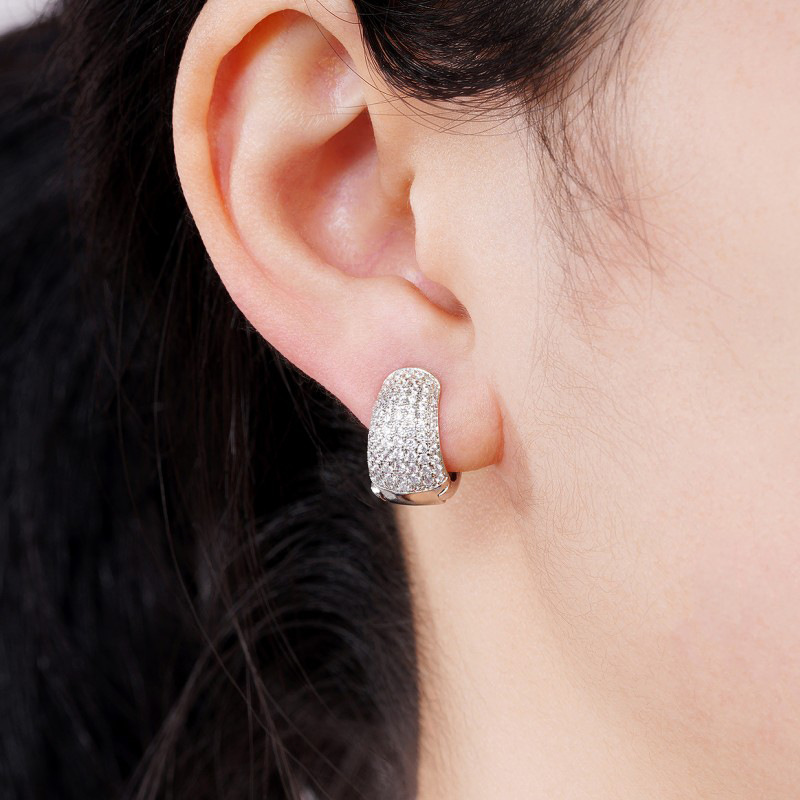 Orecchini a cerchio leggeri con diamanti incrostati, stile hip hop, da uomo e da donna, Luffian American Ear Hoops_voghion.com