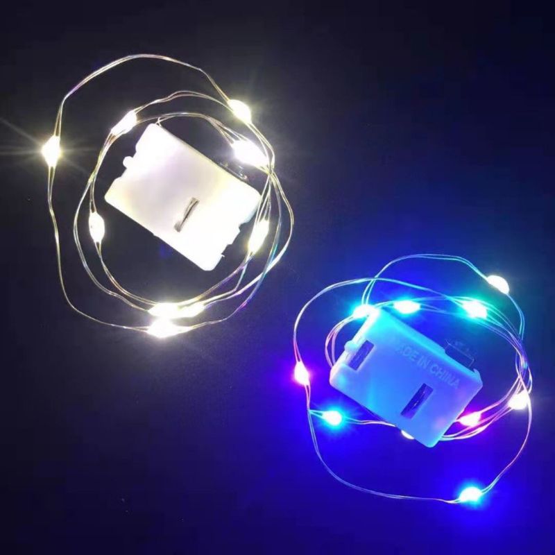 Luci decorative a LED con filo di rame - Bianco caldo e multicolore, 10 LED al metro, alimentate a batteria, ideali per composizioni floreali_voghion.com