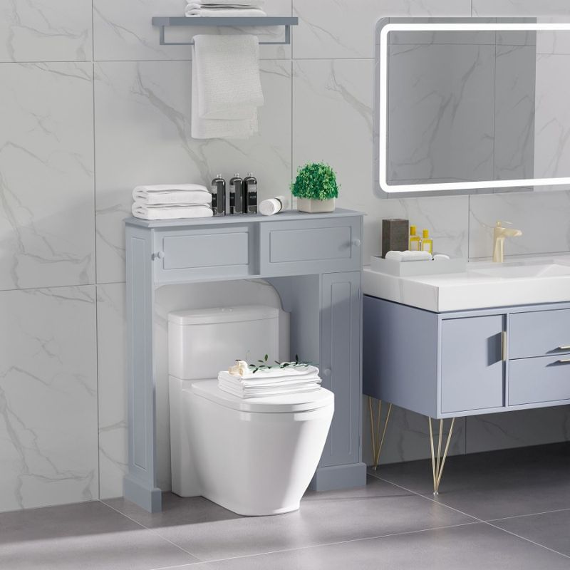 Adjustable W Toilet Cabinet Toilet Rack Storage The Kleankin Shelves Over_voghion.com
