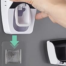 Automatic Toothpaste Dispenser & Toothbrush Holder Set - Black Family Bathroom Organizer_voghion.com