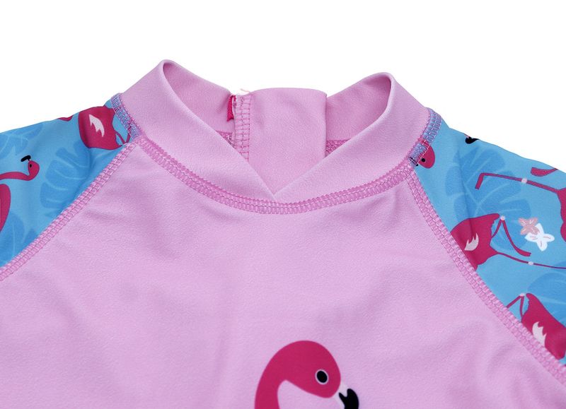 Maillot de bain une pièce pour filles, motif flamant rose, pour la plage, les sources chaudes, pour enfants, manches longues, mignon, pour la plage_voghion.com