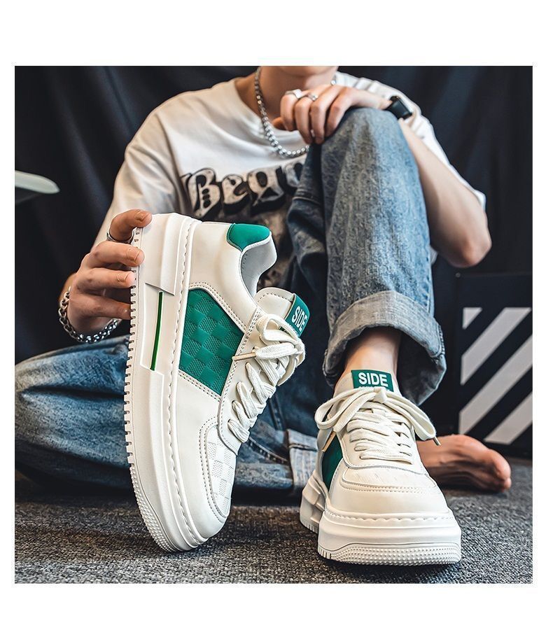 Neue atmungsaktive weiße Turnschuhe für Herren im Herbst für männliche Studenten, vielseitige Sport- und Freizeitschuhe mit dicken Sohlen, trendige Boardschuhe_voghion.com