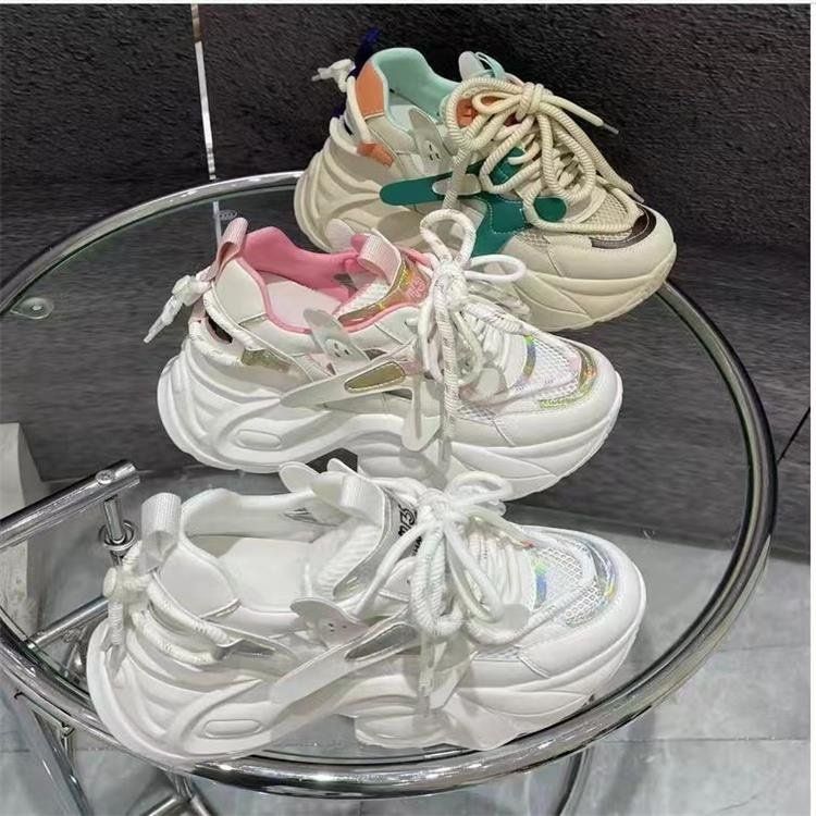 Small Height-increasing Sneakers Breathable Mesh Dad Muffin Platform Sneakers Casual Shoes Women's Shoes_voghion.com