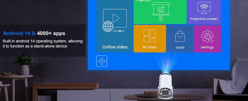 Magcubic HY300PRO Mini Projector With WiFi And Bluetooth, 4K Support 200ANSl Smart Portable Projector, AutoKeystone_voghion.com