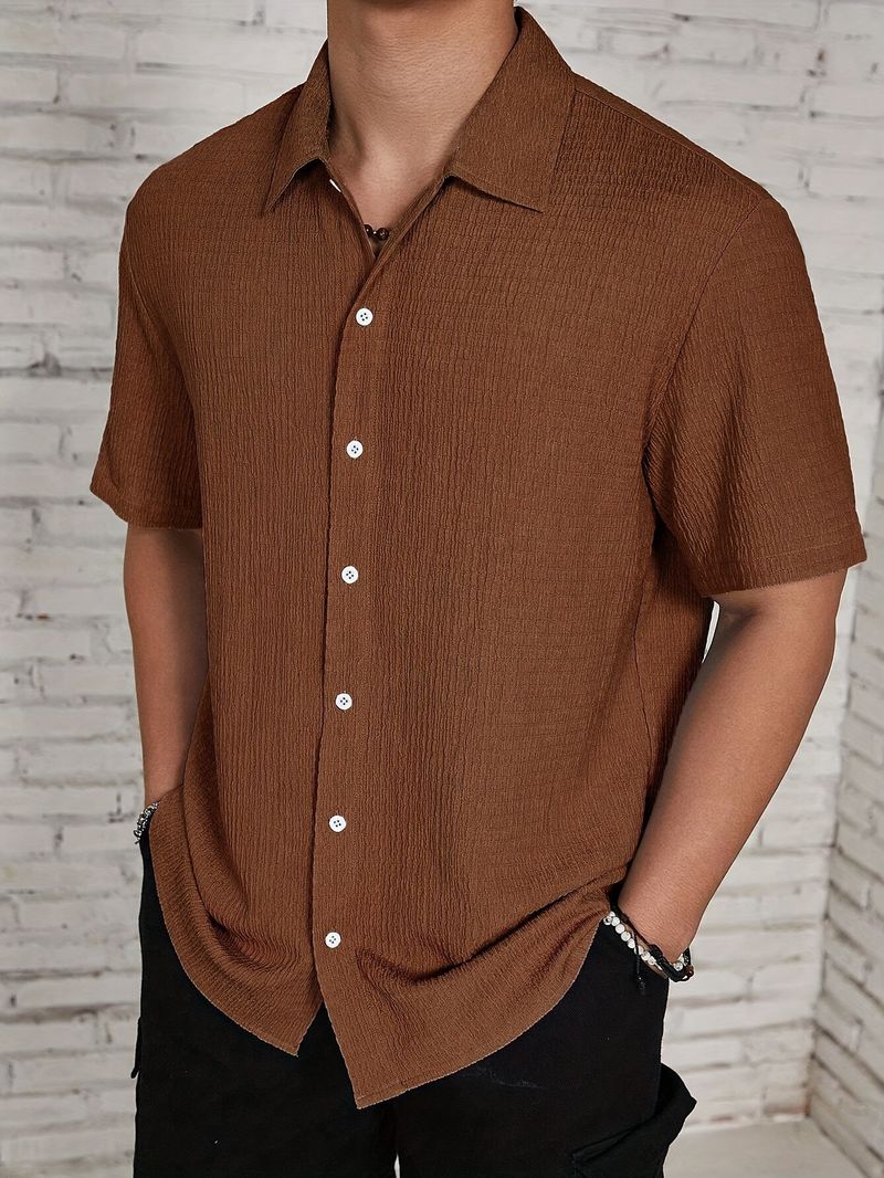 Shirt 2025 Summer New Collection Men's Solid Color Short_voghion.com