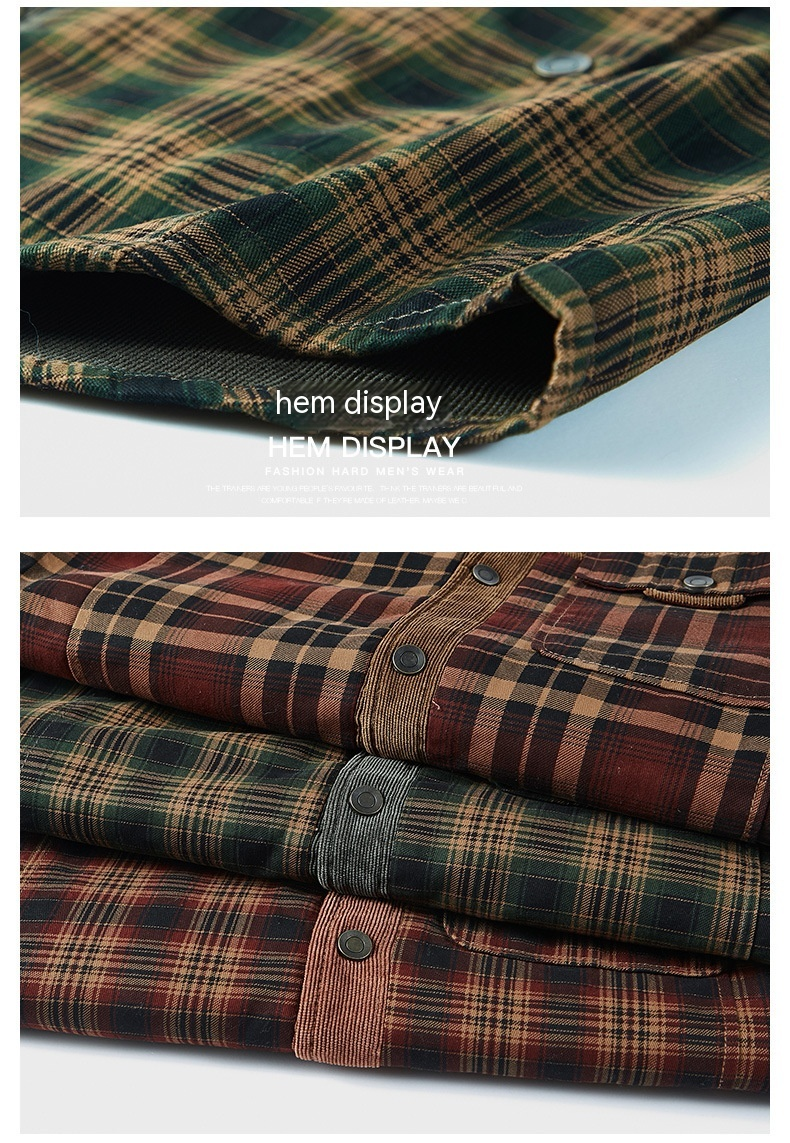 Plaid a maniche lunghe spesso e morbido da uomo per la conservazione del calore, giacca da lavoro, moda, camicia in cotone,_voghion.com