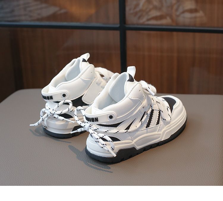 2024 children's sports girls' non slip soft sole high top casual boys' running basketball shoes, trendy_voghion.com