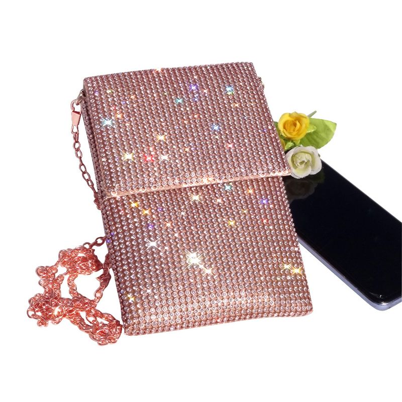 Abendtaschen Diamantbesetzte Handytasche Damen-Umhängetasche Kette Umhängetasche Advanced Sense Vertikale kleine Abendtasche_voghion.com