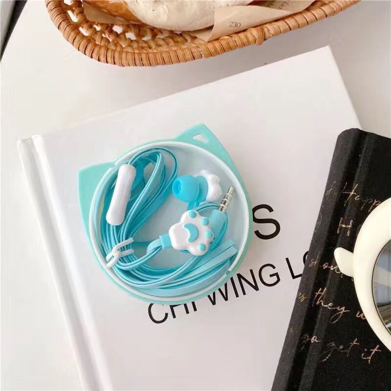 Unbeatable Quality Cute New Boxed Cat Paw Cartoon Earphones In Ear Remote Control With Microphone, Heavy Bass, Universal For Mobile Phones_voghion.com
