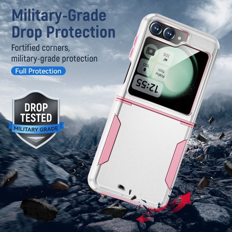 Elektroplatéiert Plastik Hard Shell Telefon Case fir Samsung Galaxy Z Flip 6 5 4 Flip6 Flip5 Flip4 Fall Präventioun Shockproof_voghion.com