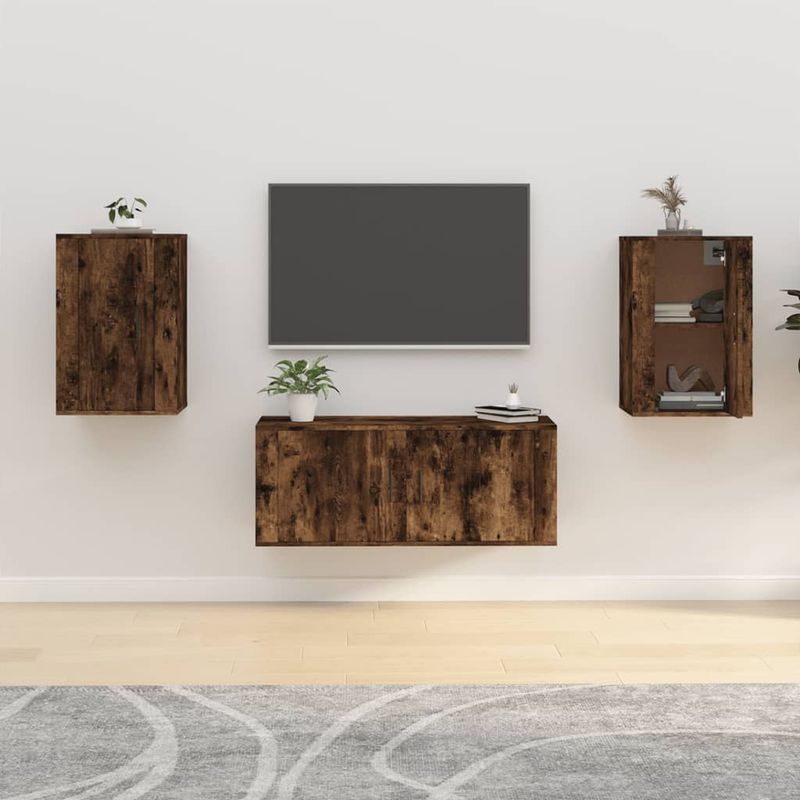 TV-Wandschränke 2 Stk. Räuchereiche 40x34,5x60 cm_voghion.com