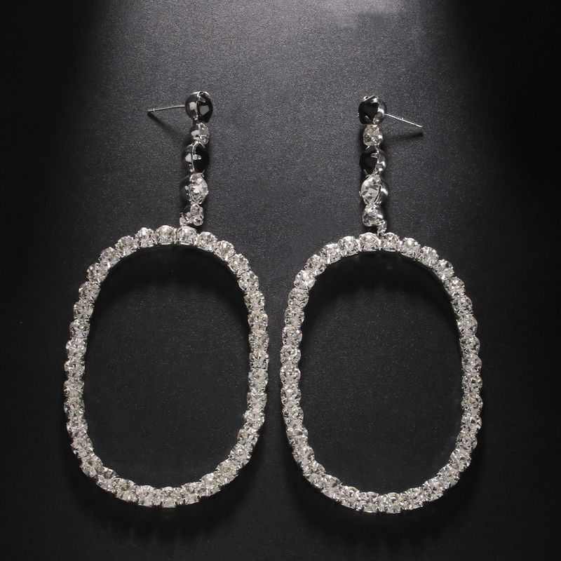 Orecchini con strass e personalità esagerata, orecchini pendenti quadrati, accessori_voghion.com