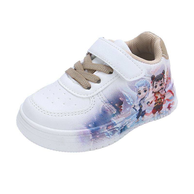 Girls' Board New Boys' Cartoon Sports 2025 Spring Autumn Children's White Shoes, Fashionable Casual Shoes For Middle And_voghion.com