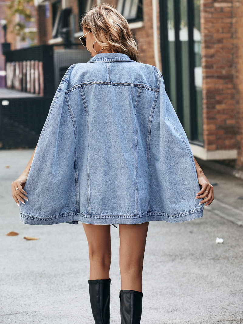 Women's Clothing Ready stock women's clothing fashion irregular loose versatile denim jacket_voghion.com