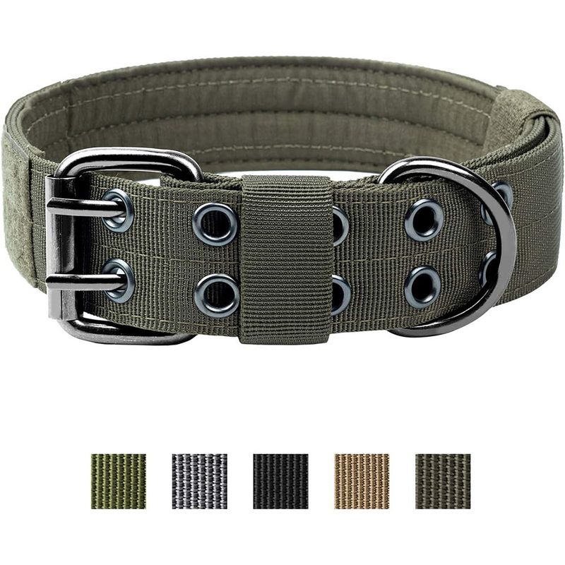 Collare tattico per esterni in nylon con guinzaglio regolabile, senza strozzo, per cani di piccola, media e grande taglia_voghion.com
