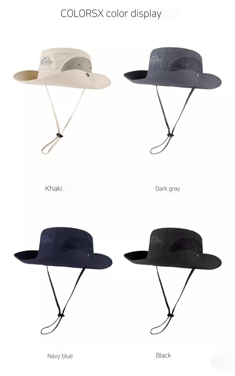 Mountain Style Snel drogende zon zomer dunne ademende vissershoed, mannen en vrouwen outdoor kamperen UV-bestendig_voghion.com
