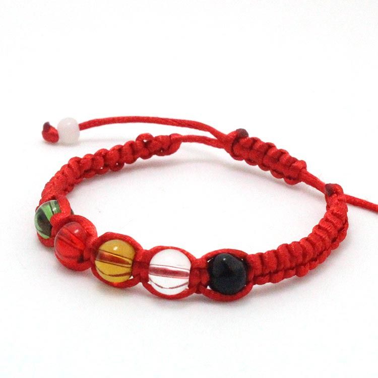 Golddrahtseil-Handseil, Drachenbootfest-Perlenarmband mit fünfreihigen Perlen, fünffarbiges Perlen-tibetisches mehrfarbiges Seil-gewebtes Armband_voghion.com