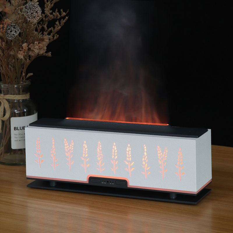 Diffusore di aromi a fiamma 3D con telecomando – Umidificatore a LED effetto legno per camera da letto/ufficio (serbatoio da 0,5 l, timer da 8 ore, copertura 30㎡, illuminazione RGB)_voghion.com