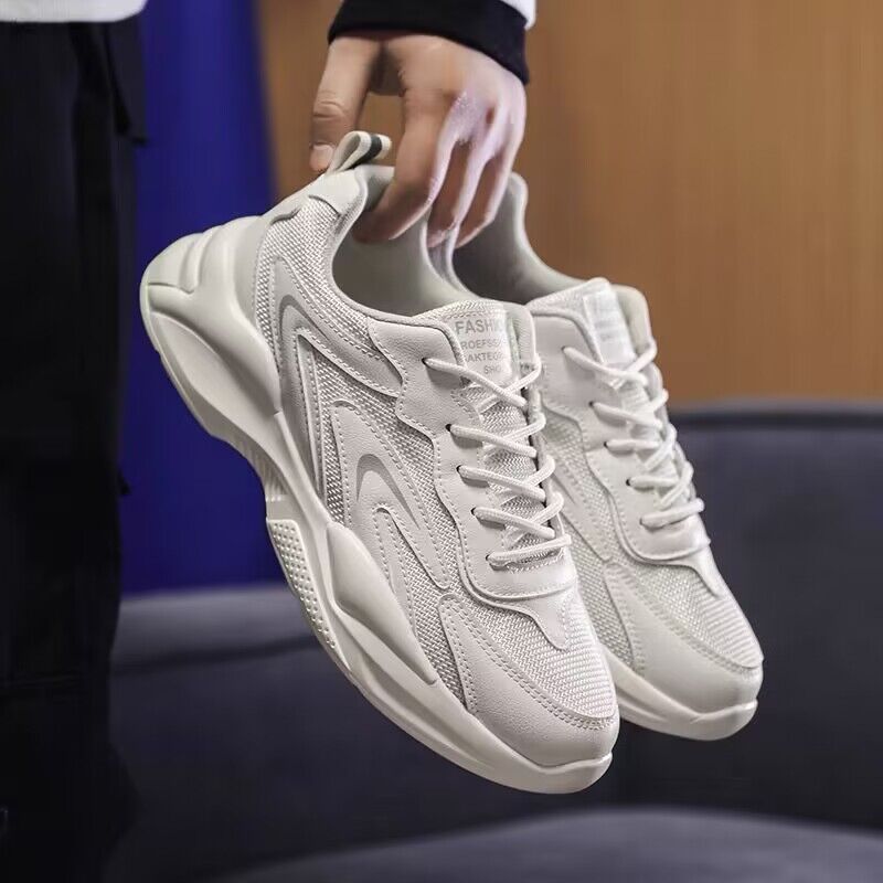 Unbeatable Quality Men's Summer New Breathable Mesh Men's Sports Korean Version Versatile Small White Shoes, Thickness Running Casual Shoes_voghion.com