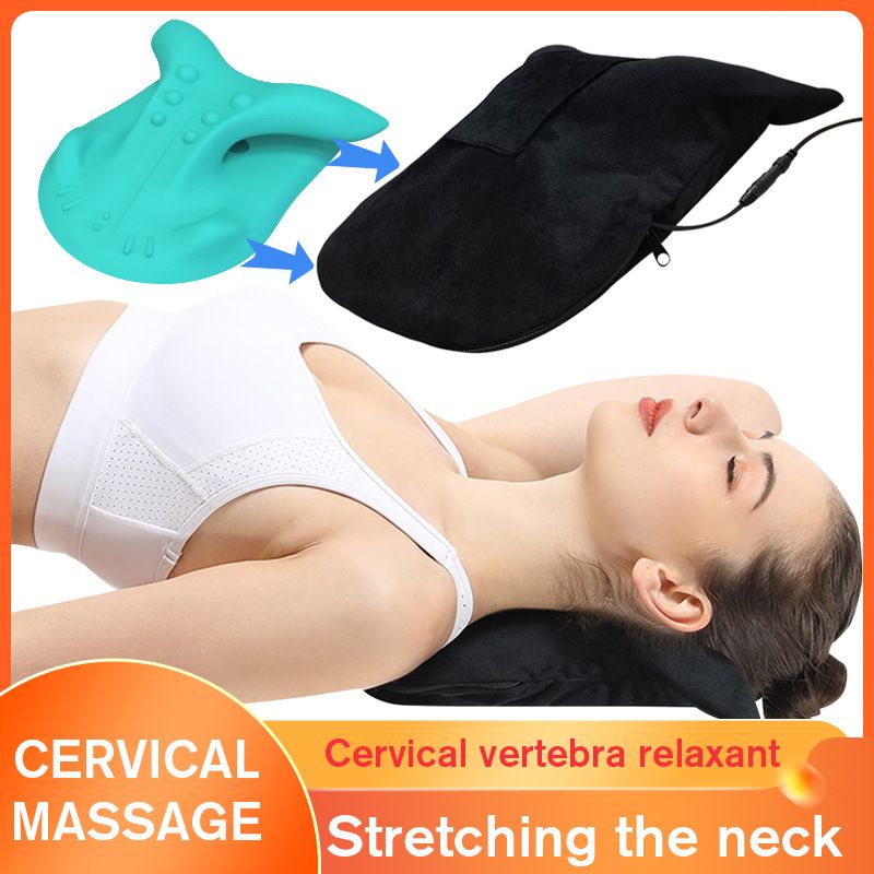 Electric Neck Shoulder Massager With Heat, Shiatsu Acupressure For Pain Relief, Spine Stretcher Home Use_voghion.com