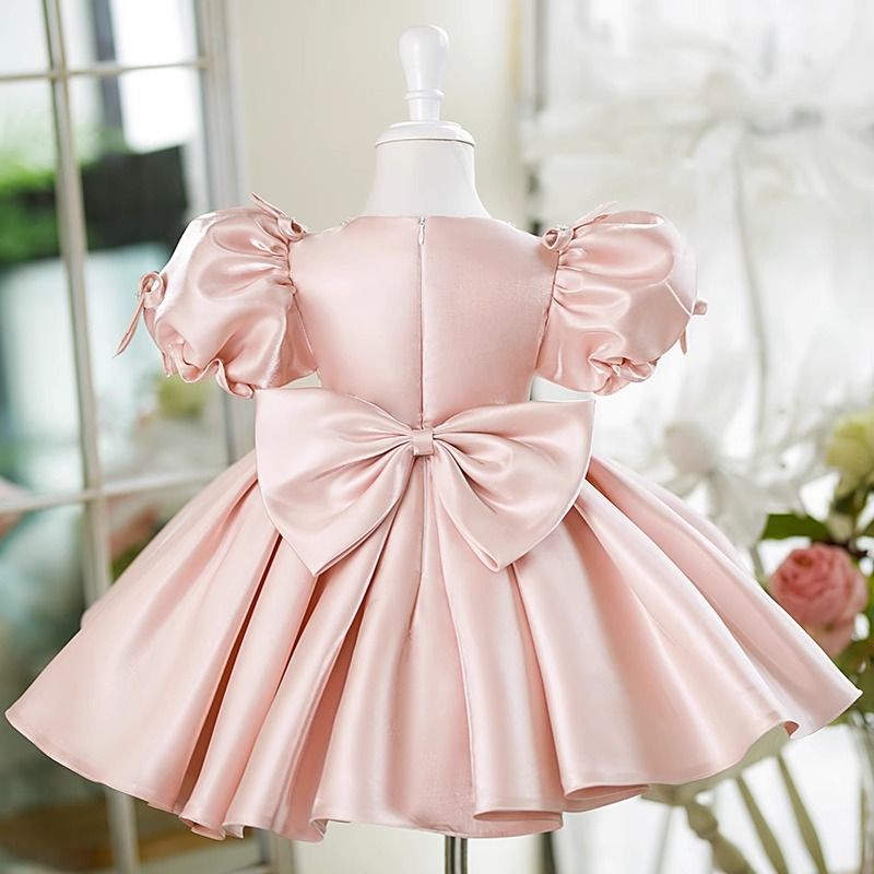 Abito da principessa rosa per bambina - Abito elegante per recital di pianoforte ed eventi speciali_voghion.com