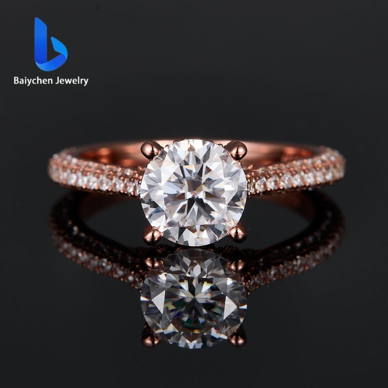 Elegante anello hip-hop in moissanite S-Silver placcato oro - Semplice e lussuoso per l'uso quotidiano_voghion.com