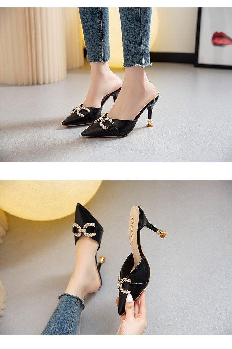 Elegante Pantoletten mit spitzer Zehenpartie und Strasssteinen für Damen – Stylische und bequeme Sommer-Sandalen in den Größen 33–40_voghion.com