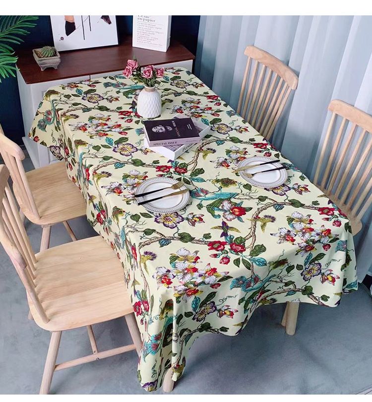 Tovaglia in poliestere resistente - Copritavolo rettangolare antiscivolo con stampa floreale di azalea, resistente al calore e antimacchia per sala da pranzo, decorazioni natalizie_voghion.com
