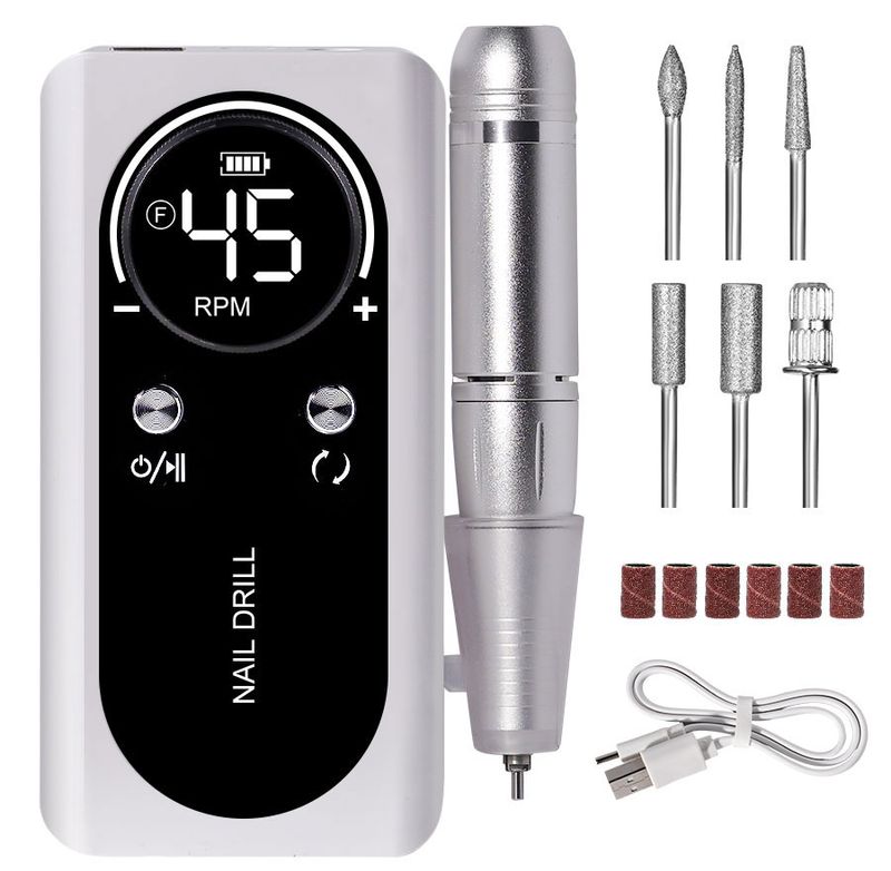 Professionell 45000U/min Elektresch Portable Buermaschinn nofëllbar Geräischerarm Neelschleiffeil fir Maniküre Salon Tool_voghion.com