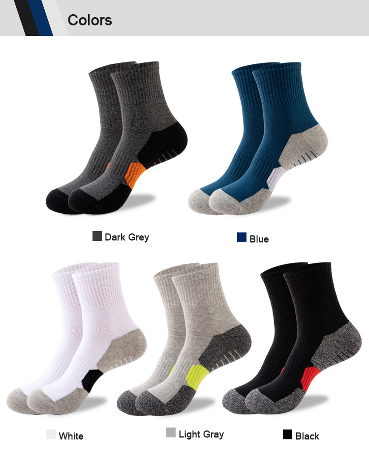 Sports Sweat Absorbing And Breathable Outdoor Hiking Deodorant Running Socks, Men's Medium Length Socks_voghion.com