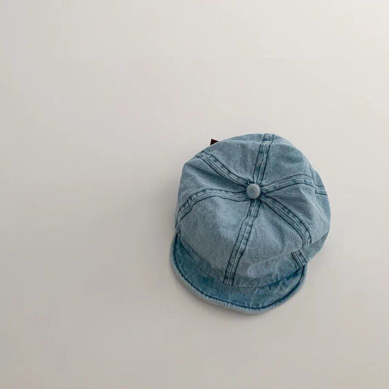 Gorras de béisbol vaqueras para bebé, estilo coreano, de ala suave, con visera, estilo vintage, para verano, para niños pequeños, con protector solar_voghion.com